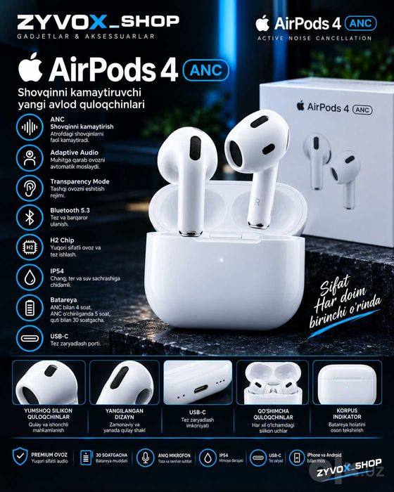 AirPods 4 ANC simsiz quloqchin