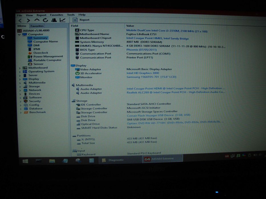 Dezmembrez Fujitsu E751 i3-2310M, functional