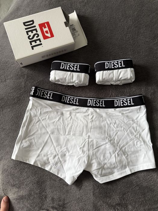 Diesel set 3 boxeri albi cu banda neagra marimea M noi originali