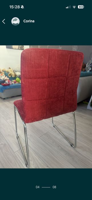 Set masa de sticla Spritz si 4 scaune tapitate