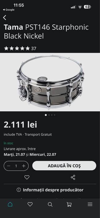 Tama Pst 146 (nou) black nikel starphonic