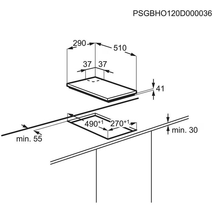 Plita incorporabila gaz ELECTROLUX din inox, Gaz, 2 arzatoare, ca NOUA