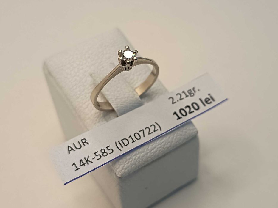 Inel aur alb 14 Karate cu diamant (2.21 grame) ID10722