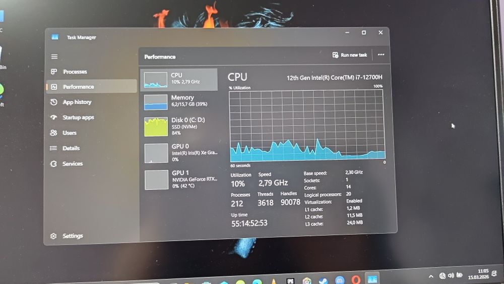 Dell G15 5520 Gaming – i7-12700H, 16GB, RTX 3050 Ti, 1TB NVMe, 120Hz