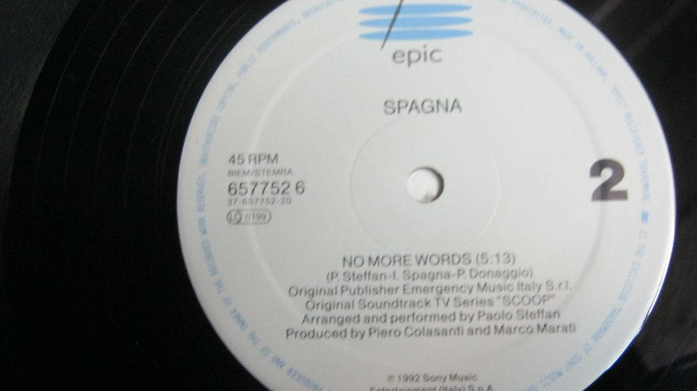 Disc vinil,Maxi,SPAGNA,1992.No Way Out/No Way Words,original