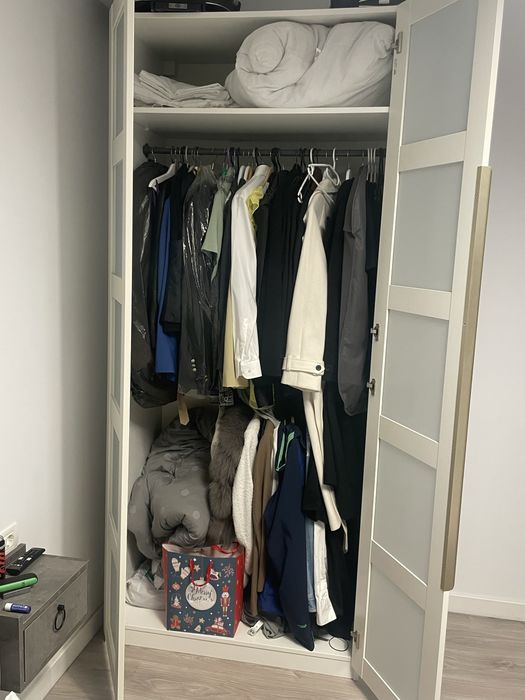 Dulap IKEA PAX 100cm, Uși sticlă mată, 236cm, Stare foarte bună