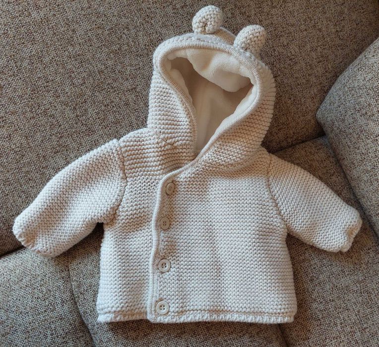 Jerseu Mothercare nou nascut 0 luni fetite bebelusi gros jacheta geaca