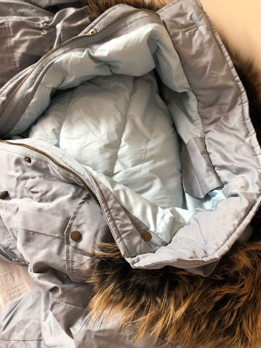 зимно яке с естествен косъм