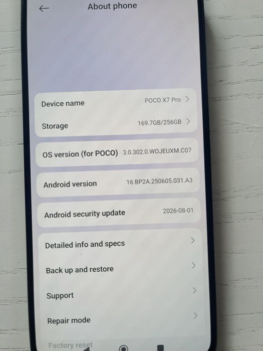 Xiaomi Poco x7 pro