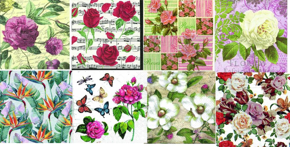 Колекция салфетки за декупаж - цветя