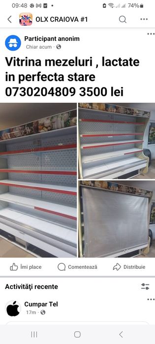 Raft frigorific 2 m latime 3500 lei ( schimb)