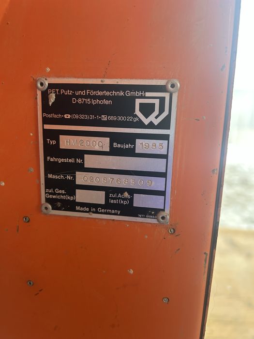 Vând malaxor continuu PFT HM 2000