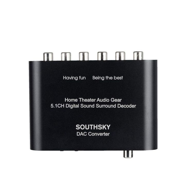 Decoder Audio 5.1 Dolby Digital DTS – SPDIF Optic/Coaxial la 6 RCA Analogice