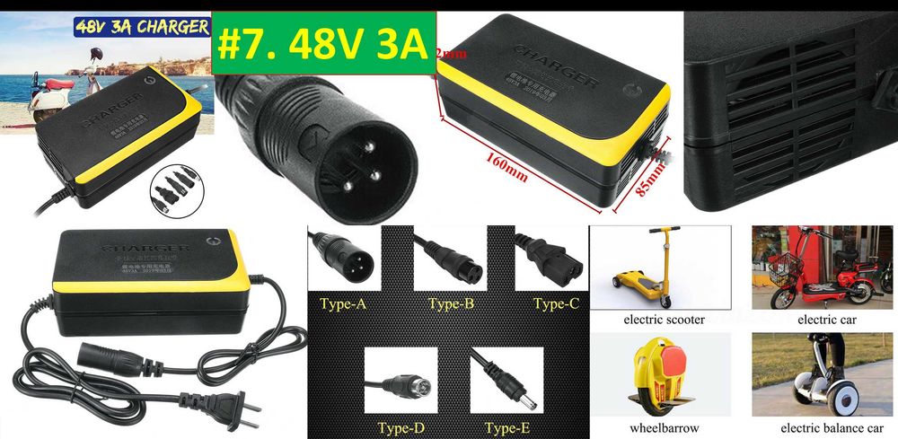 Incarcator baterie scuter bicicleta electrica 36V 48V 60V Nou!
