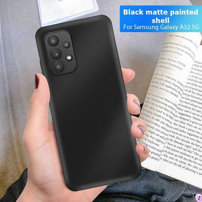 Samsung Galaxy A53 A72 A52 A52s A42 A02s / Тънък черен мат кейс