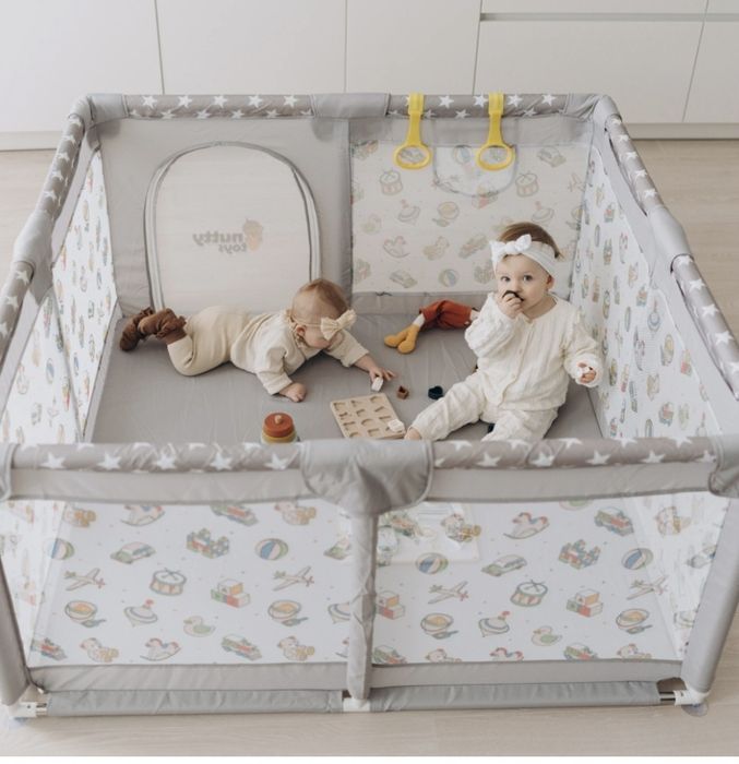2in1 Tarc de Joaca Premium pentru Bebelusi si Copii + Salteluta Nutty