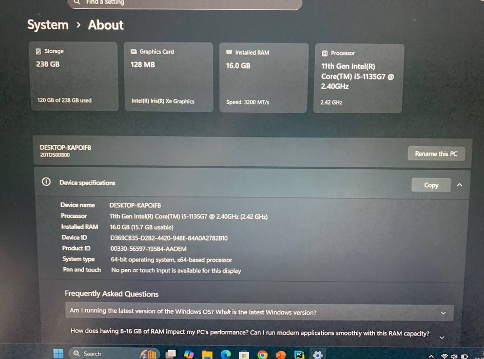 Lenova Thinkpad i5 kore