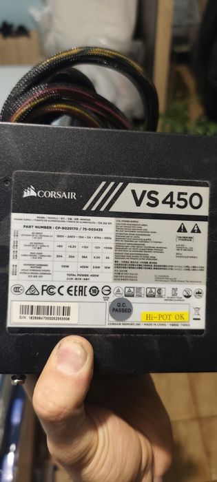 Corsair VS450 захранване