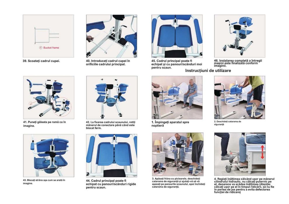Scaun medical hidraulic pentru transport pacienti