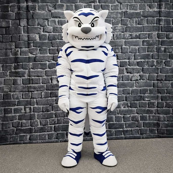 Costum Mascotă Tigru Alb Musculos Profesional Handmade – Evenimente, Petreceri, Promovare