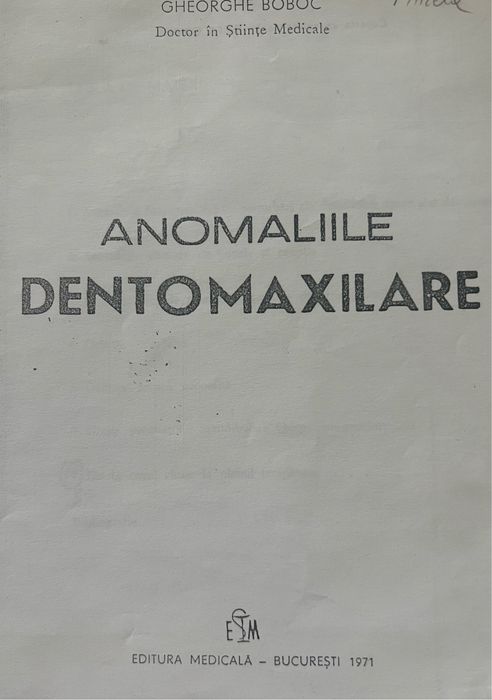 Carti ortodontie anomaliile dentare Boboc, proteze