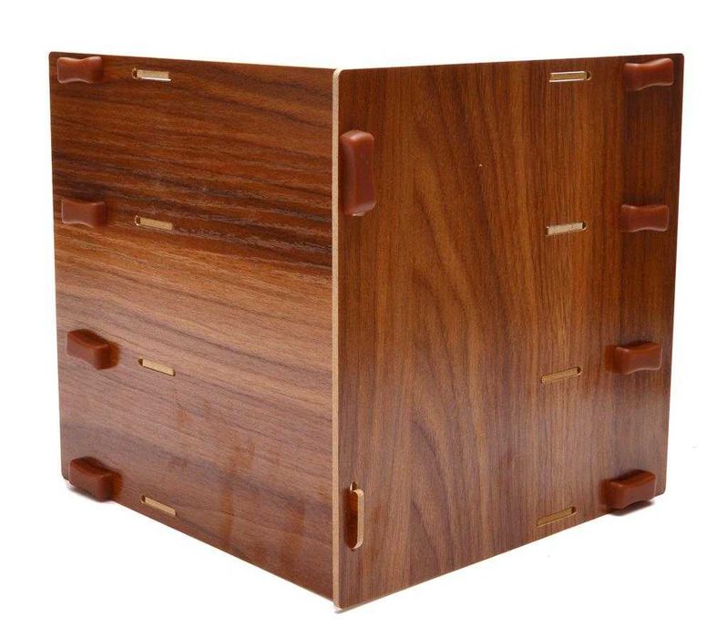 Стилен дървен органайзер за документи с 3 отделения