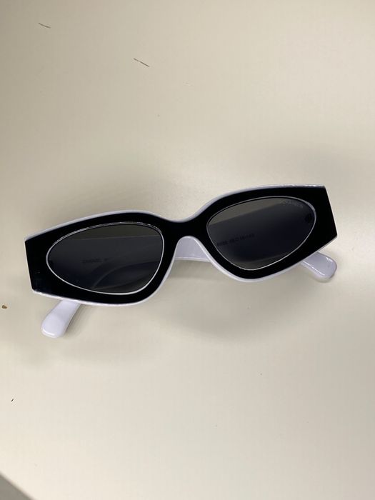 Ochelari de soare Chanel Cat Eye | alb-negru | accesorii incluse