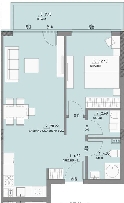 Съвременен двустаен апартамент в развиващ се квартал - ж.к. Малинова