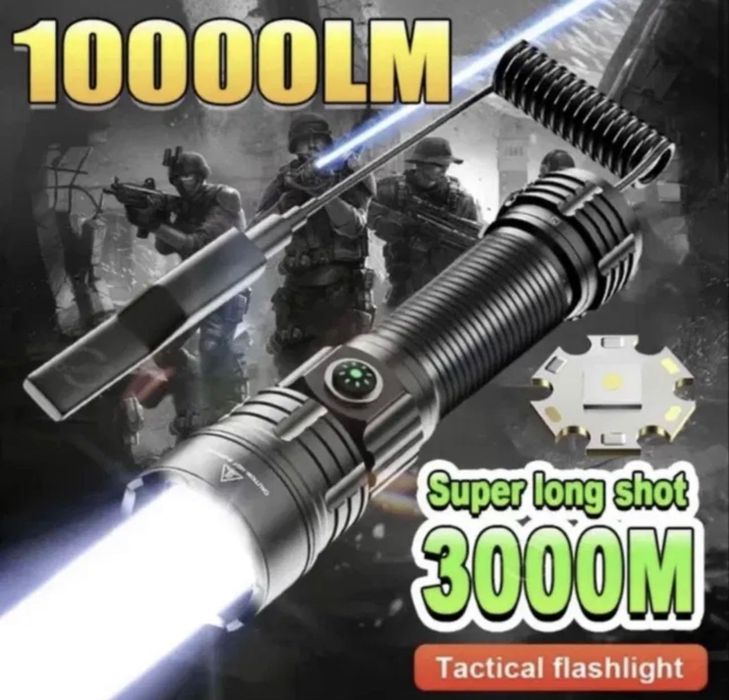 Lanterna tactica led 30w, cu lupa, 3000 m noua