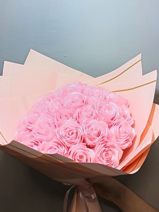 Букеты из атласных лент