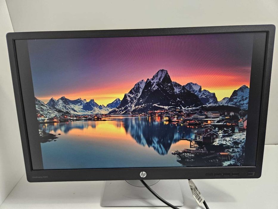 +Гаранция! HDMI IPS Монитор HP EliteDisplay E240 23.8" инча + кабел
