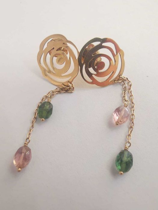 Продавам златен комплект/сет TOUS с диаманти