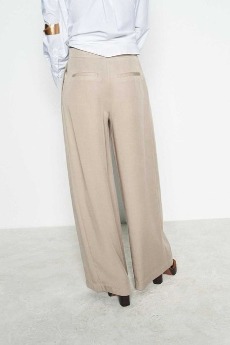 Zara широкие брюки с защипами