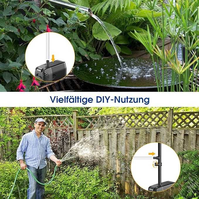 Fântână solară Biling pentru iaz, 20W, 875L/H, cu energie solară