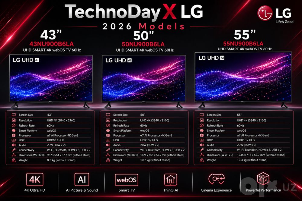 Телевизор LG 2026 Models — Ai интелект, 120Hz Qned, 4K UltraHD