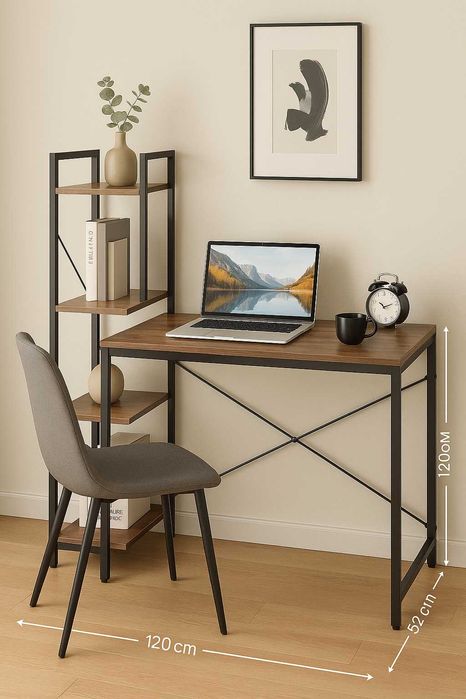 Компьютерный стол 120×52×120 см с полками