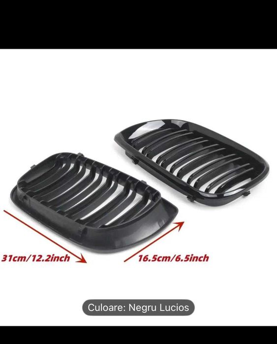 Grile Duble M Radiator Negru Lucios Bmw Seria 3 E46 LCI 2002-2004