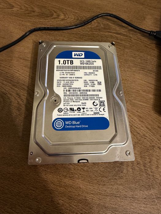 Твърд диск 1TB WD Blue PC WD10EZEX, SATA 6Gb/s, 7200rpm, 64MB, 3.5"