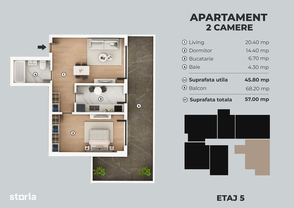 Cartierul nou Metalurgiei 2 camere finalizat , terasa mare