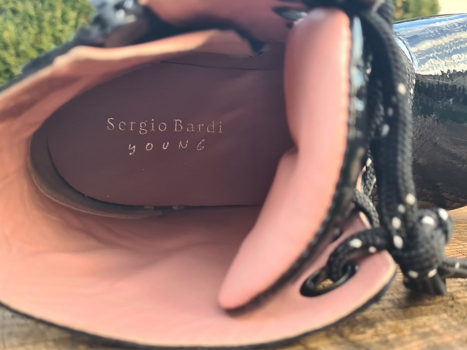 Botine Sergio Bardi noi, din piele lacuita