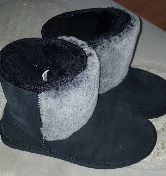 Ghete Emu _ culoare neagra, piele intoarsa copii