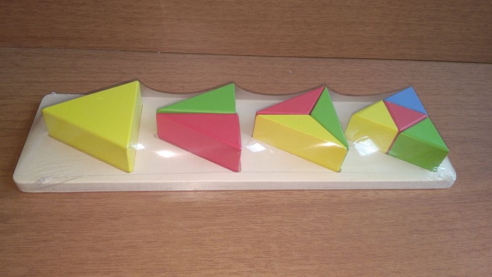 Големи Дървени геометрични фигури Монтесори Материали