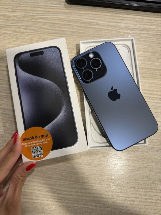 iPhone 15 Pro, 256GB, 5G, Blue Titanium, Impecabil/CA NOU!!!