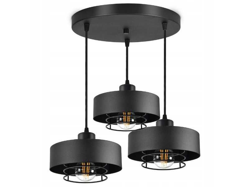 LEDO-319 Висяща лампа 3xE27, Черно Мат