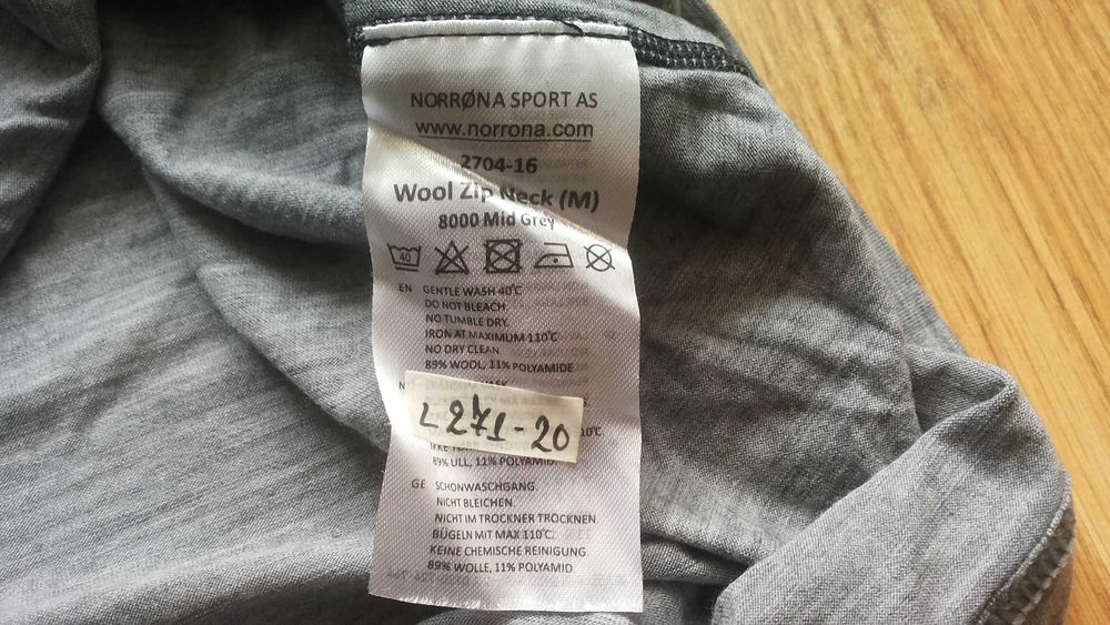 NORRONA Wool Zip Neck 89% Merino Wool размер M термо блуза 89% Мерино вълна - 2475