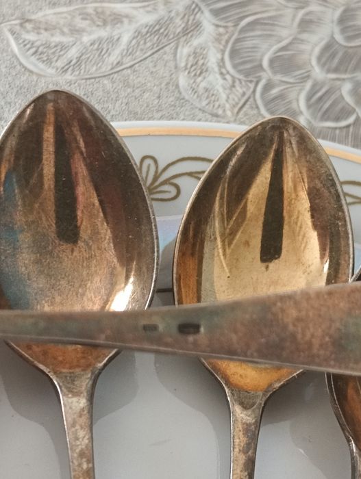 Серебряные ложки. Набор 6 штук.