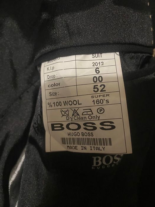 Sacou Hugo Boss - negru, mărimea 52 (L/XL) lână 100% Super 160’s