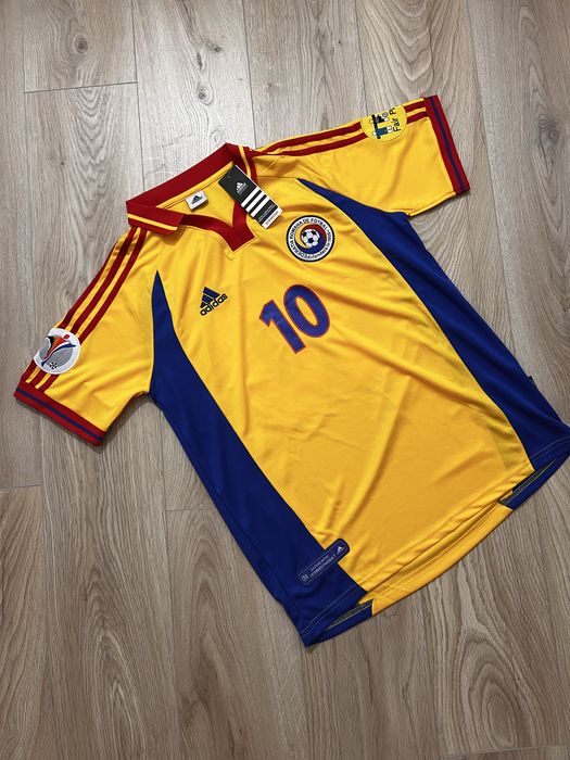 Tricou de fl nationala Romaniei Euro 2000 Hagi 10 Adidas marime L nou