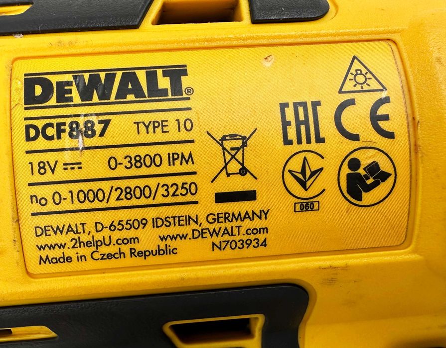 DeWALT DCF887 - Безчетков ударен импакт 2x18V 5.0Ah 205Nm