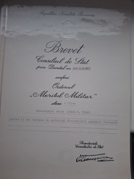 Medalii Meritul Militar clasa I, II, III